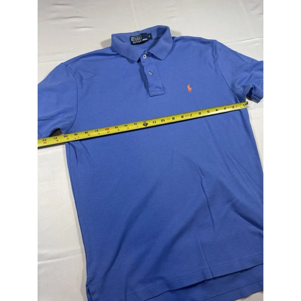 Polo Ralph Lauren Classic Fit Men's Small Blue w/ Orange Pony Logo Shirt